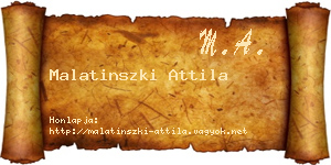 Malatinszki Attila névjegykártya